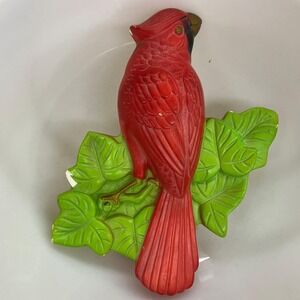 Miller Studios Red Bird Cardinal Chalkware Wall Hanging Vintage Wall Art Decor